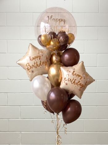 Supreme Happy Birthday Bubble Bouquet with Custom Message