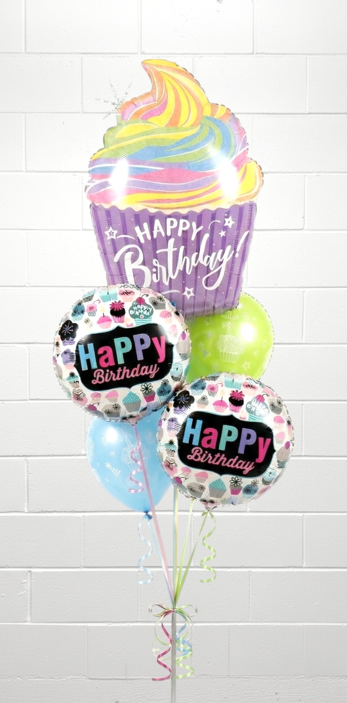 Sweet Birthday Cupcake Balloon Bouquet
