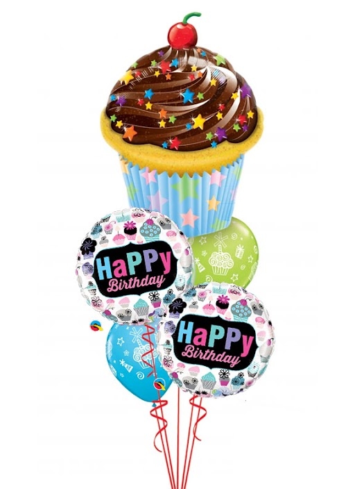 Cupcake Birthday Balloon Bouquet
