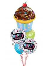 Cupcake Birthday Balloon Bouquet