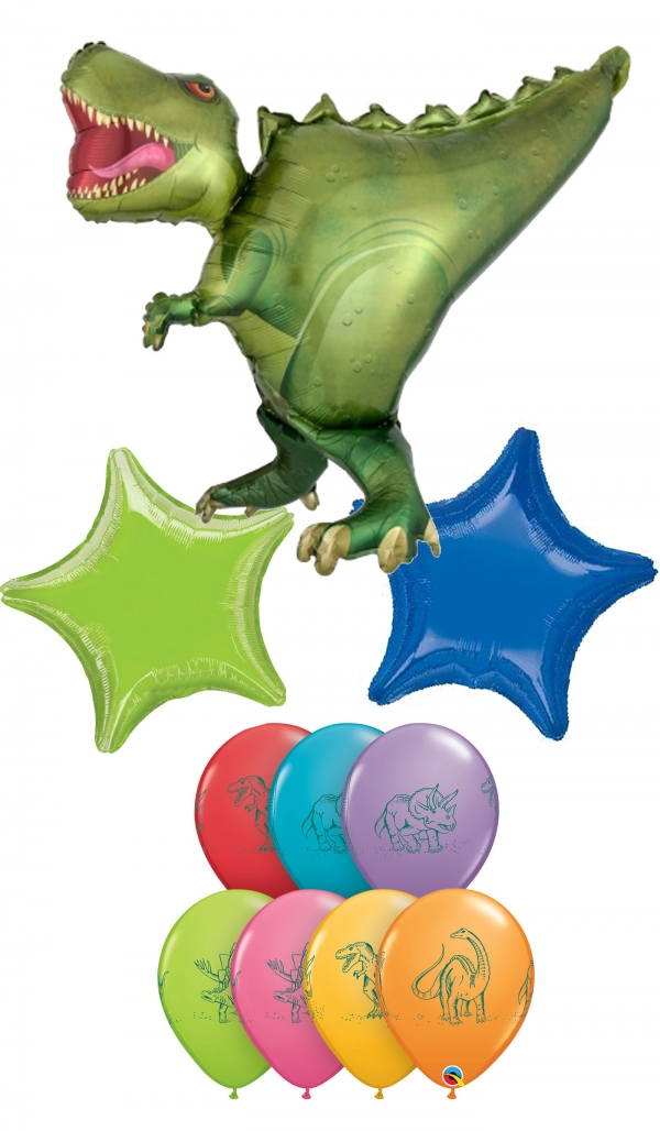 T-Rex Balloon bouquet with stars