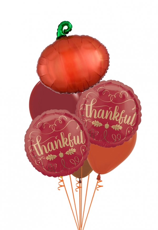 Thankful balloon with pumpkin balloon