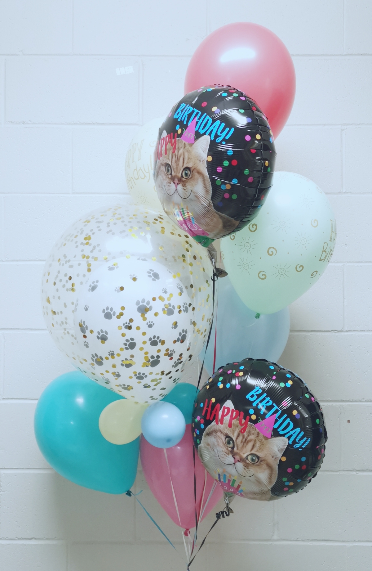 The Cats Got Your Birthday Balloons Ombre Bouquet