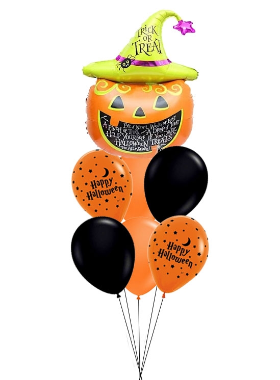 Trick or Treat Pumpkin Halloween Balloon Bouquet