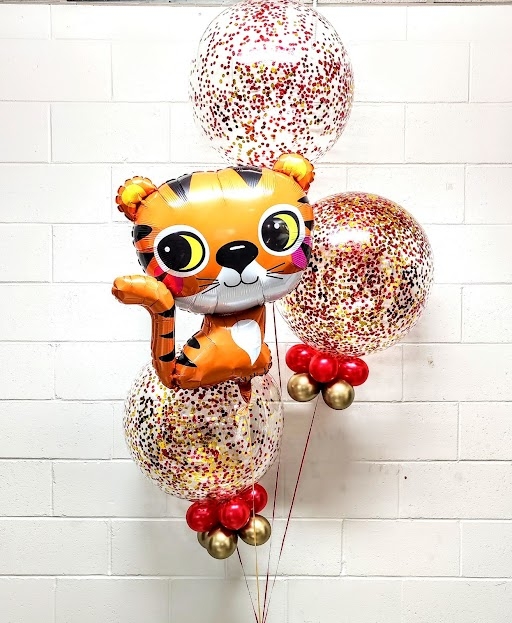 Triple Luck Tiger Confetti Bouquet