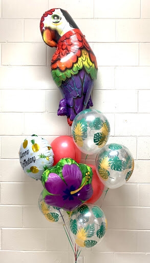 Tropical Parrot Birthday Balloon Bouquet 