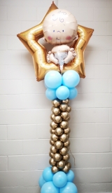 7FT Twinkle Twinkle Baby Star Column Blue INDOOR