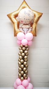 7FT Twinkle Twinkle Baby Star Column Pink INDOOR