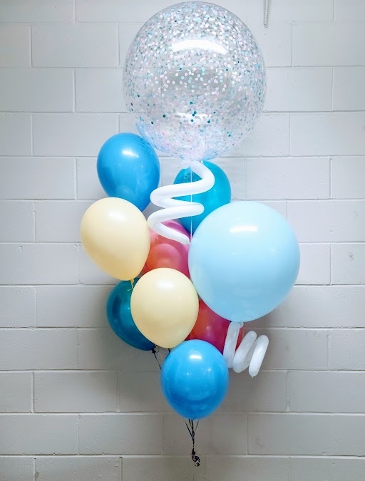 Under The Cherry Blossoms Balloon Bouquet Blue & Pink