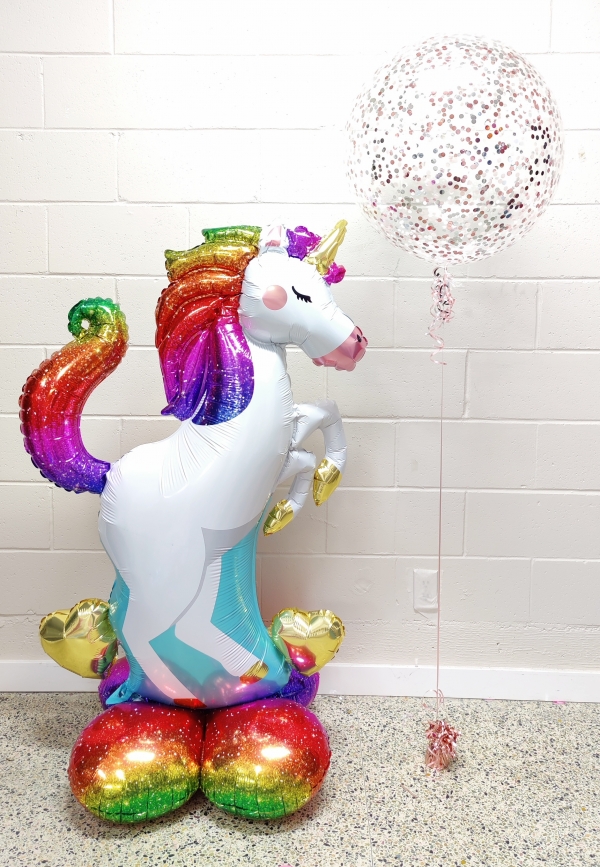 Unicorn Airloonz Stand Up & Confetti Bubble