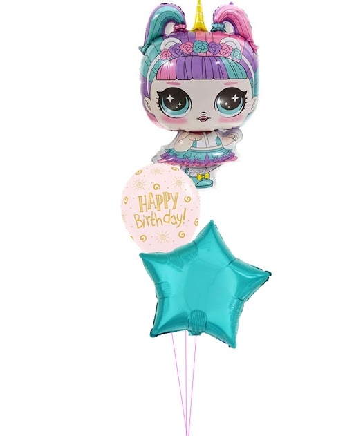 Unicorn LOL Surprise Doll Birthday Balloon Bouquet