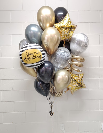 Unique Black and Gold Congratulations You Are Amazing Balloon Bouquet