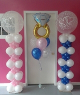 7FT Wedding His and Hers Columns with Bouquet INDOOR