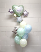 Welcome Baby Polka Dots with Stars Balloon Bouquet