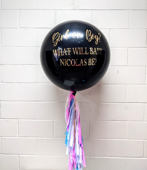What Will Baby Be? Gender Reveal Custom Print Tassel Balloon