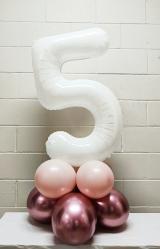 White Elegant Number Balloon Stand Up