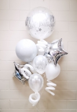 Achromatic White Jewel Balloon Bouquet 
