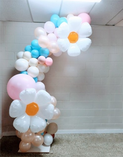 [8x6FT] Youthful Spring Flowers Organic Garland Arch