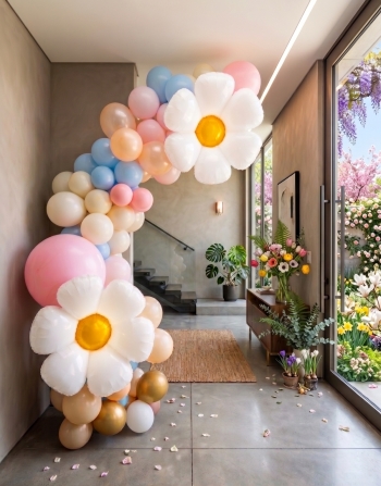 [8x6FT] Youthful Spring Flowers Organic Garland Arch